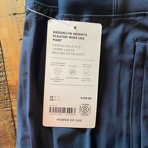 Athleta Brooklyn Heights Pleated Wide Leg Pant - Navy